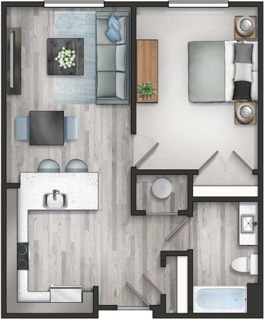 Apartment 1B Floor Plan